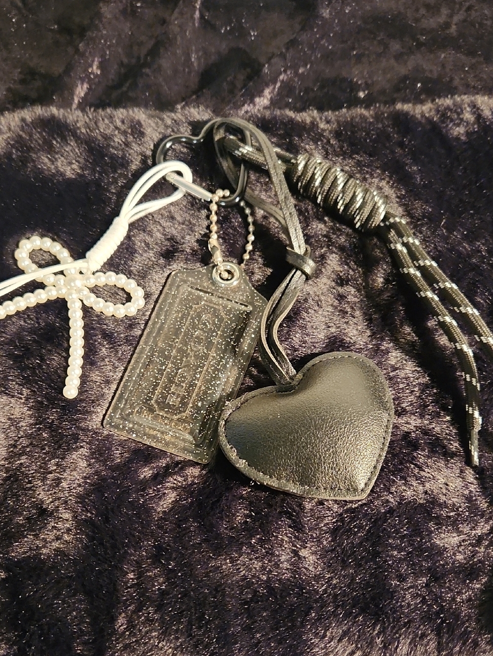 Coach Giltter Acrylic XL Hang Tag With Unbranded Keychains